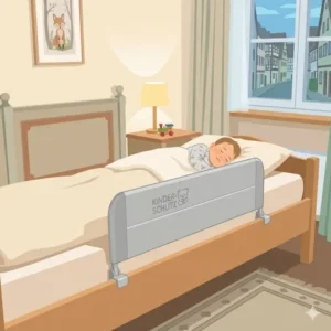 Ein Diagramm zur Sturzsicherung, das die hohe Sicherheit durch ein Bettgitter für Hotelzimmer Kinder zeigt.