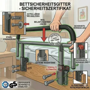 Geprüfte Sicherheit und Stabilität für das bettgitter stabil für schwere personen.