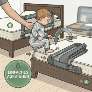 Ein klappbares bettgitter schnell aufgebaut reisen mit einfacher Drop-Down-Funktion für Kinder.