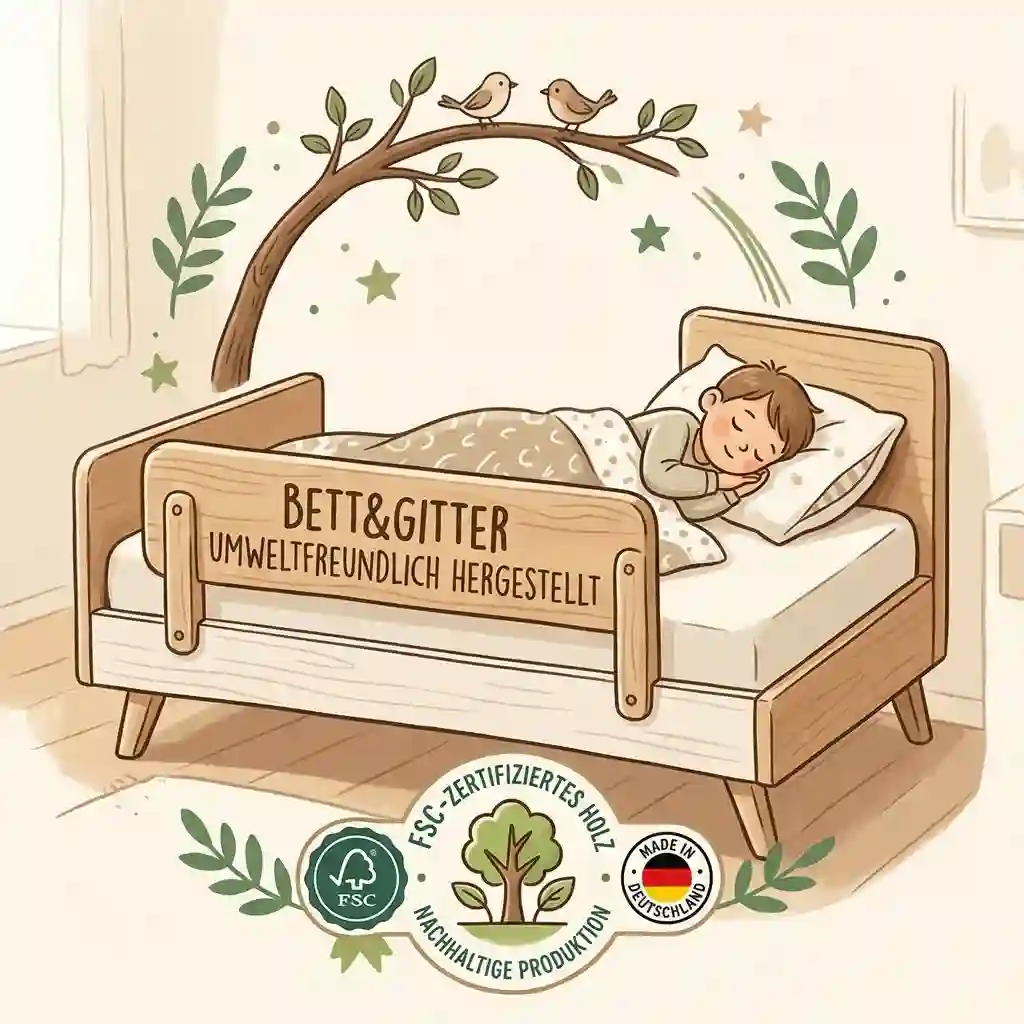 Bettgitter umweltfreundlich hergestellt - Kinderbett aus Naturholz