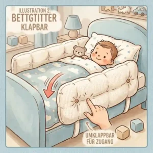 Height-adjustable and soft padded bed guard adapted to a thick mattress