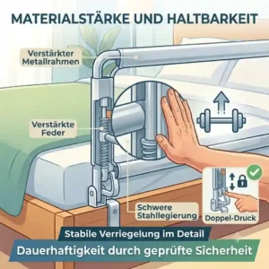 Höhenverstellbares Bettgitter langlebige Qualität für alle Matratzenstärken.
