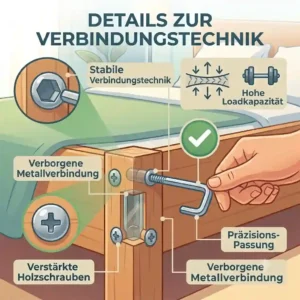 Installation vom Bettgitter langlebige Qualität an einem klassischen Holzbett.