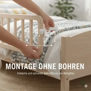 Schritt-für-Schritt Montageanleitung für das bettgitter für bodenbett kinder.