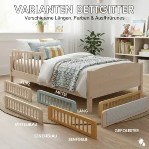 Verschiedene Größen und Designs der bettgitter für bodenbett kinder im Überblick.
